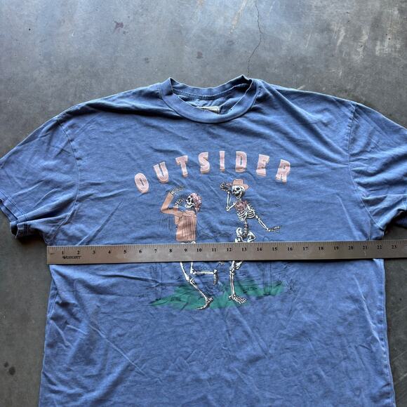 Modish Rebel Outsider Skeleton T-Shirt Women's M Blue Flint Graphic Tee - Picture 10 of 14